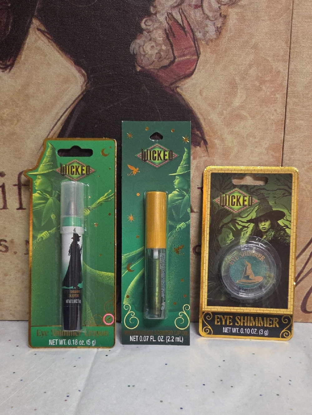 Wicked Eye Shimmer Trio in Green and Gold
